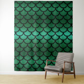 Achtergrond voor zwarte en groene Zeemeermin Wandkleed (In situ)