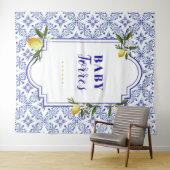 Achtergrond Vrijgezellenfeest Lemon en Navy Wandkleed (In Situ (horizontaal))