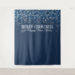 Achtergrond Vrolijk Kerstfeest en Gelukkig Nieuwja Wandkleed