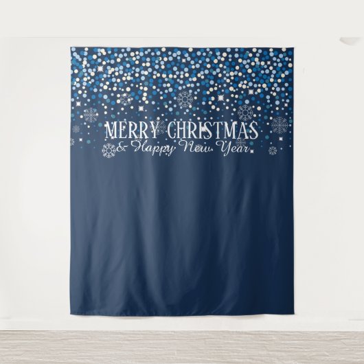 Achtergrond Vrolijk Kerstfeest en Gelukkig Nieuwja Wandkleed (Voorkant)