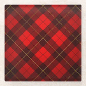 Achtergrond Wallace tartan Glazen Onderzetter (Voorkant)