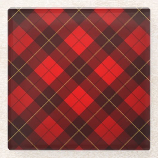 Achtergrond Wallace tartan Glazen Onderzetter (Voorkant)