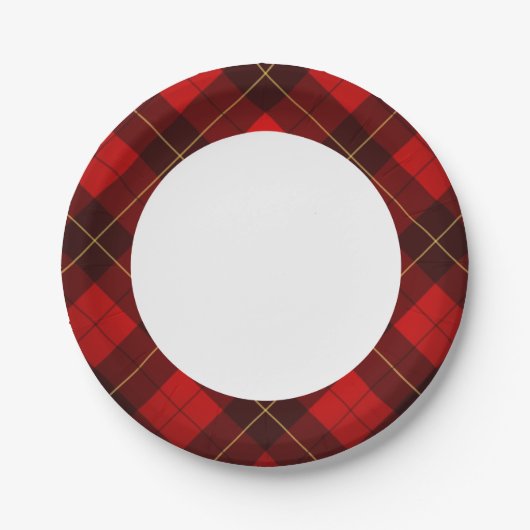 Achtergrond Wallace tartan Papieren Bordje (Voorkant)