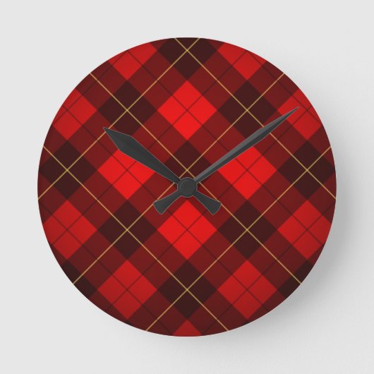 Achtergrond Wallace tartan Ronde Klok (Voorkant)