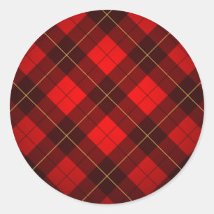 Achtergrond Wallace tartan Ronde Sticker