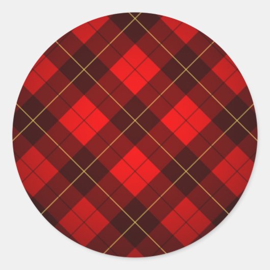 Achtergrond Wallace tartan Ronde Sticker (Voorkant)
