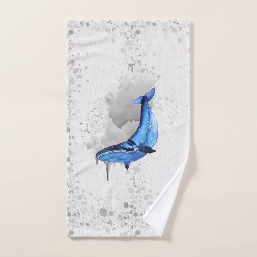 Achtergrond walvis op kraag bad handdoek (Handdoek)