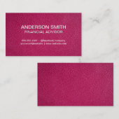 Achtergrond warm roze leder visitekaartje (Voorkant / Achterkant)