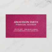 Achtergrond warm roze leder visitekaartje (Voorkant)