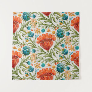 Achtergrond waterverf bloemmotief. Handbeschilderd Wandkleed