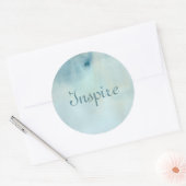 Achtergrond waterverf in pastelblauw en geel ronde sticker (Envelop)