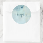 Achtergrond waterverf in pastelblauw en geel ronde sticker (Tas)