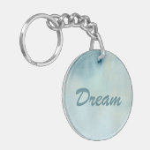 Achtergrond waterverf in pastelblauw en geel sleutelhanger (Voorkant Links)