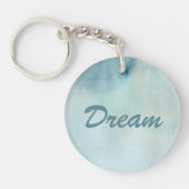 Achtergrond waterverf in pastelblauw en geel sleutelhanger (Voorkant)