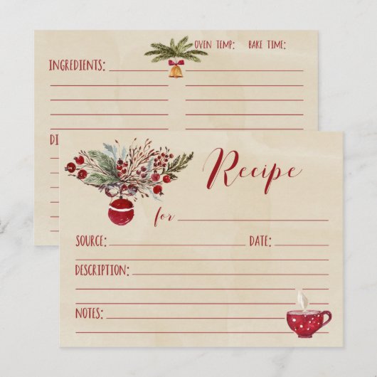 Achtergrond Waterverf Rode sierfeestdag Briefkaart (Voorkant / Achterkant)