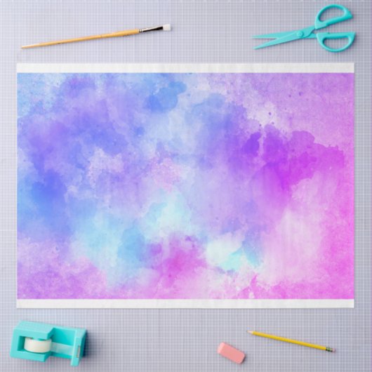 Achtergrond waterverf roze blauwe ontkoppelingspag tissuepapier (Craft)