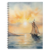 Achtergrond waterverf Seascape Notitieboek (Voorkant)