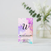 Achtergrond waterverf verf | Monogram Visitekaartje (Staand voorkant)
