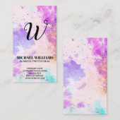 Achtergrond waterverf verf | Monogram Visitekaartje (Voorkant / Achterkant)