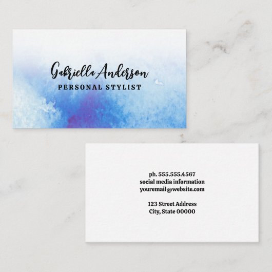 Achtergrond waterverf visitekaartje (Voorkant / Achterkant)