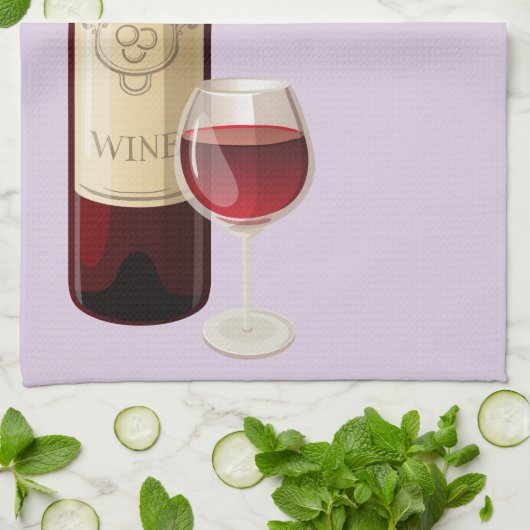 Achtergrond wijnflesje en kurkschroef theedoek (Gevouwen)