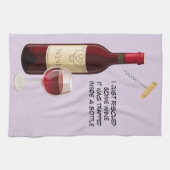 Achtergrond wijnflesje en kurkschroef theedoek (Horizontaal)