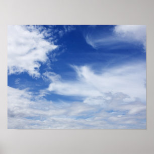 Achtergrond witte blauwe hemel wolken - Gepersonal Poster
