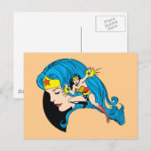 Achtergrond Wonder-vrouwenprofiel Briefkaart (Voorkant / Achterkant)