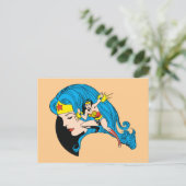 Achtergrond Wonder-vrouwenprofiel Briefkaart (Staand voorkant)