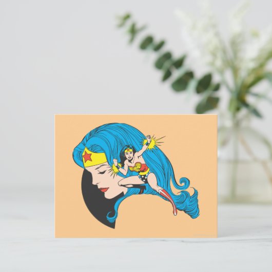 Achtergrond Wonder-vrouwenprofiel Briefkaart (Staand voorkant)