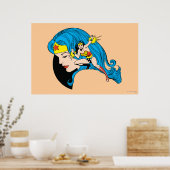 Achtergrond Wonder-vrouwenprofiel Poster (Keuken)