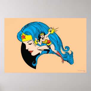 Achtergrond Wonder-vrouwenprofiel Poster