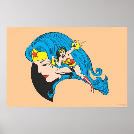 Achtergrond Wonder-vrouwenprofiel Poster (Voorkant)