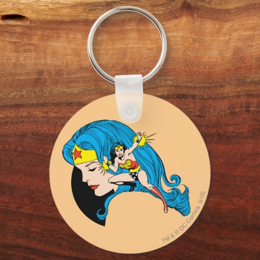 Achtergrond Wonder-vrouwenprofiel Sleutelhanger (Voorkant)