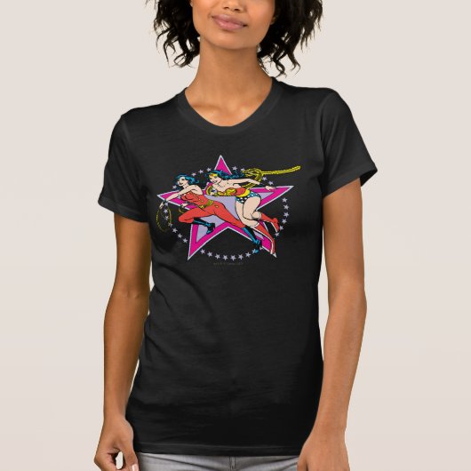 Achtergrond Wonder Woman Star T-shirt (Voorkant)