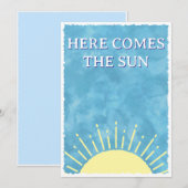 Achtergrond Zon Waterverf Baby Shower Aangepast Kaart (Voorkant / Achterkant)