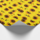 Achtergrond zonnebloemen cadeaupapier (Hoek)