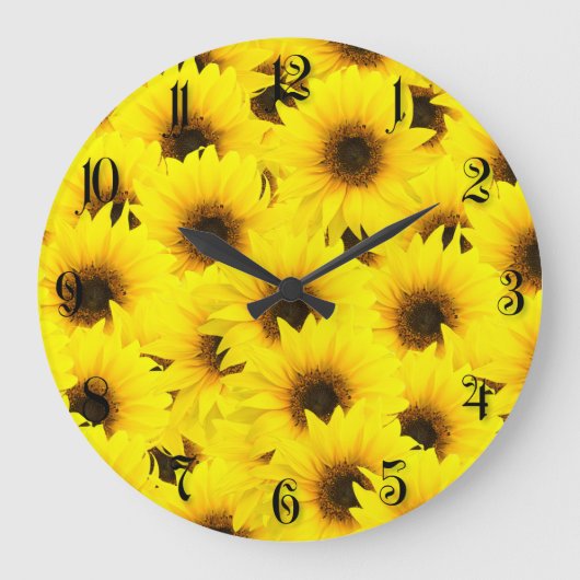 Achtergrond zonnebloemen grote klok (Voorkant)