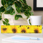 Achtergrond zonnebloemen naambordje