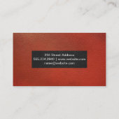 Achtergrond zwart rood leder visitekaartje (Achterkant)