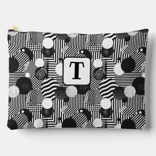 Achtergrond zwart & wit abstracte lijnen cirkels 1 etui (Voorkant)