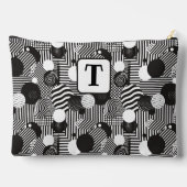 Achtergrond zwart & wit abstracte lijnen cirkels 1 etui (Achterkant)