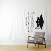 Achtergrond zwart-wit Graduparty Wandkleed (In Situ (horizontaal))