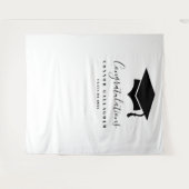 Achtergrond zwart-wit Graduparty Wandkleed (Voorkant (horizontaal))