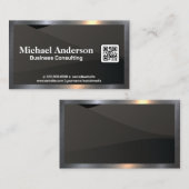 Achtergrond zwarte golven | QR-code Visitekaartje (Voorkant / Achterkant)