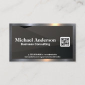 Achtergrond zwarte golven | QR-code Visitekaartje (Voorkant)