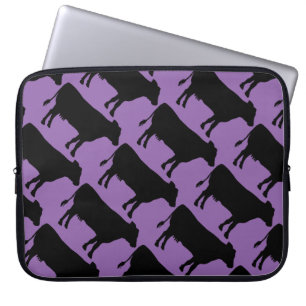 Achtergrond zwarte Koe wijzigen Laptop Sleeve
