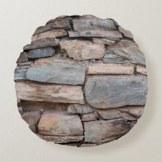 Achtergrondabstract van de oude steenwandtextuur, rond kussen