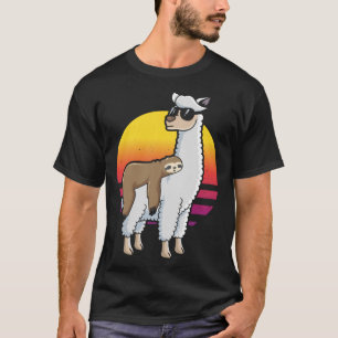 Achtergrondafdruk luiaard op Llama T-shirt