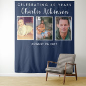 Achtergrondbanner met fotocollage voor 40e verjaar wandkleed (In situ)